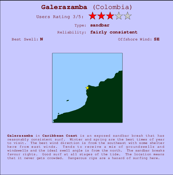 Galerazamba mapa de ubicación e información del spot