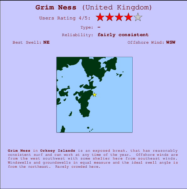 Grim Ness mapa de ubicación e información del spot