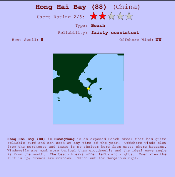 Hong Hai Bay (88) mapa de ubicación e información del spot