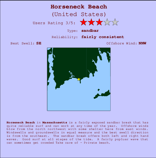 Horseneck Beach mapa de ubicación e información del spot