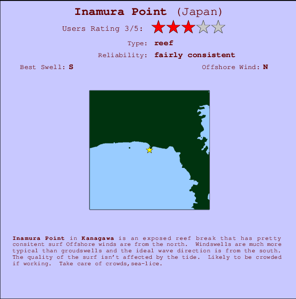 Inamura Point mapa de ubicación e información del spot