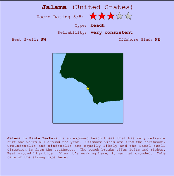 Jalama mapa de ubicación e información del spot