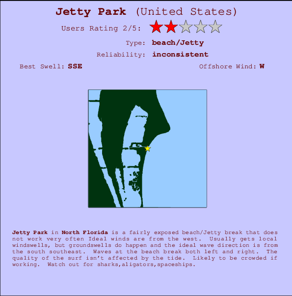 Jetty Park mapa de ubicación e información del spot