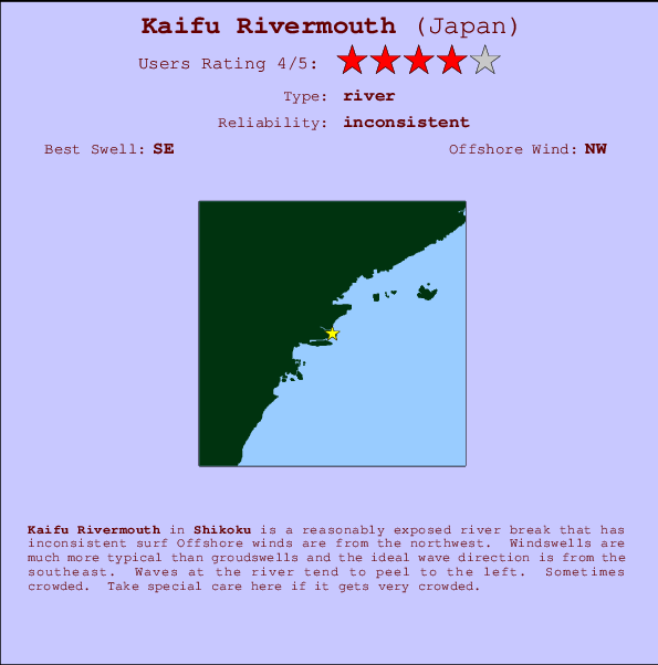 Kaifu Rivermouth mapa de ubicación e información del spot