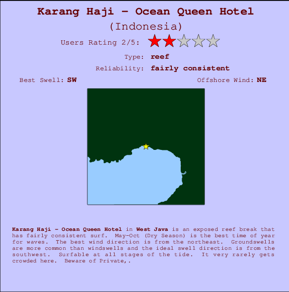 Karang Haji - Ocean Queen Hotel mapa de ubicación e información del spot