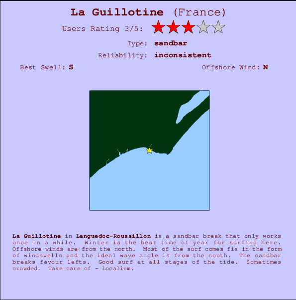 La Guillotine mapa de ubicación e información del spot