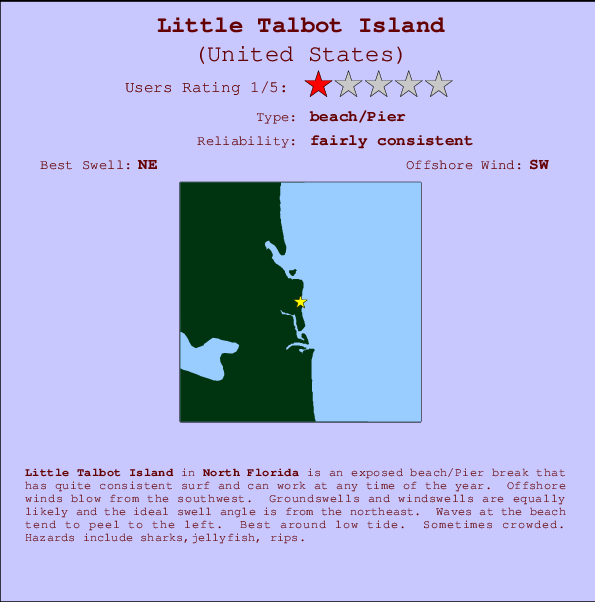 Little Talbot Island mapa de ubicación e información del spot