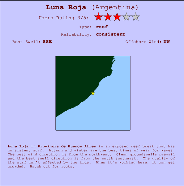 Luna Roja mapa de ubicación e información del spot