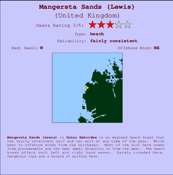 Mangersta Sands (Lewis) mapa de ubicación e información del spot