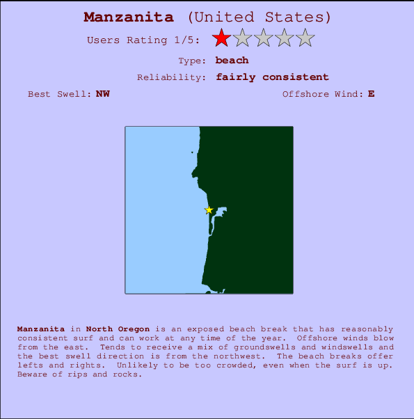 Manzanita mapa de ubicación e información del spot