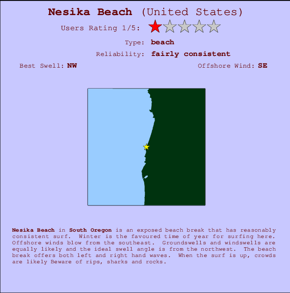 Nesika Beach mapa de ubicación e información del spot