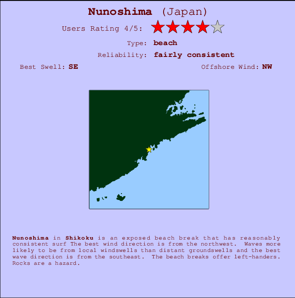 Nunoshima mapa de ubicación e información del spot