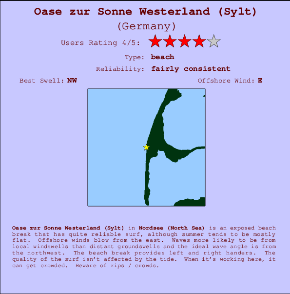 Oase zur Sonne Westerland (Sylt) mapa de ubicación e información del spot