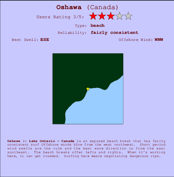 Oshawa mapa de ubicación e información del spot