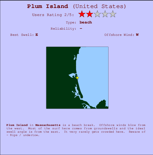 Plum Island mapa de ubicación e información del spot