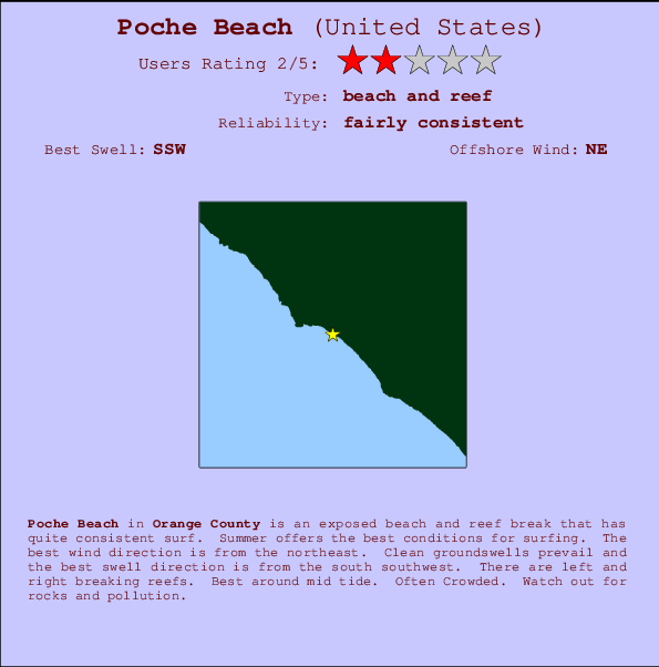 Poche Beach mapa de ubicación e información del spot