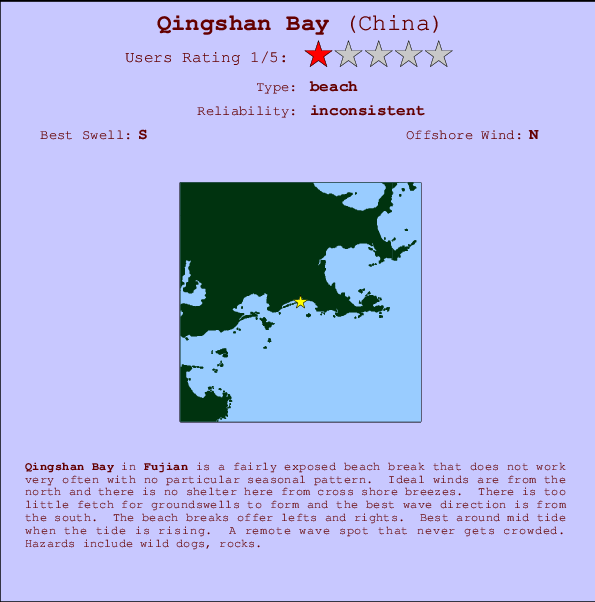 Qingshan Bay mapa de ubicación e información del spot