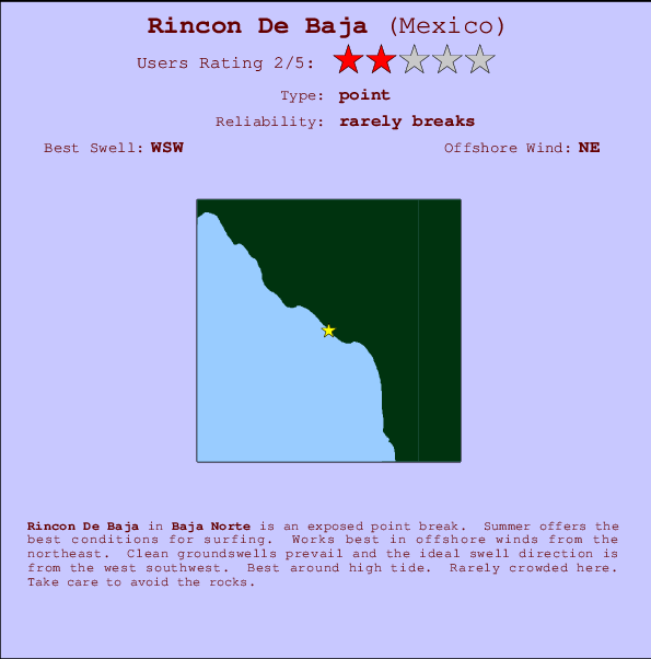 Rincon De Baja mapa de ubicación e información del spot