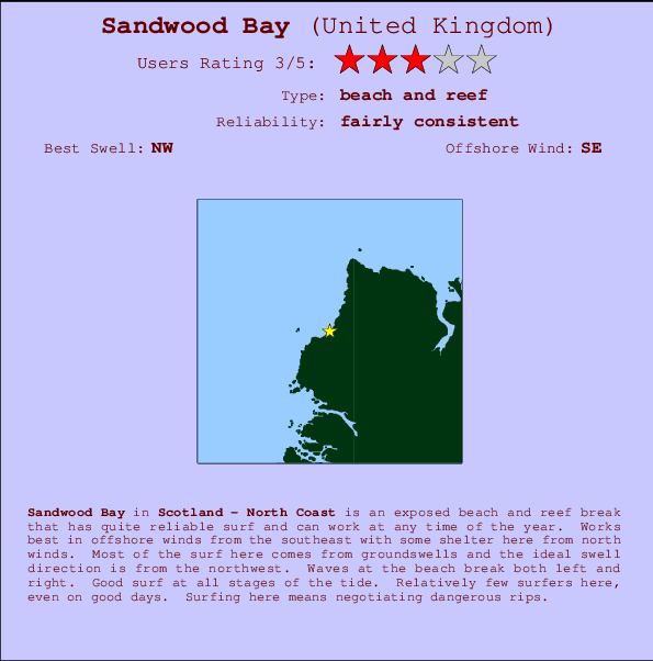 Sandwood Bay mapa de ubicación e información del spot