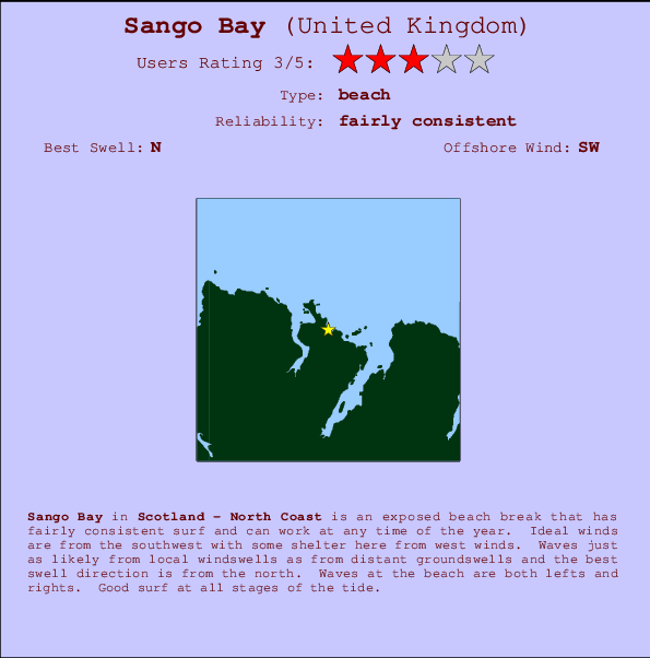 Sango Bay mapa de ubicación e información del spot