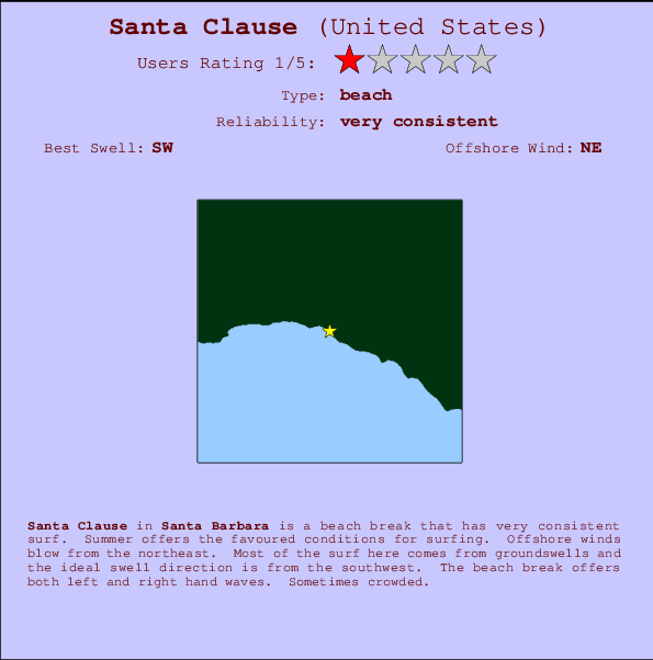 Santa Clause mapa de ubicación e información del spot