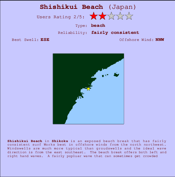 Shishikui Beach mapa de ubicación e información del spot