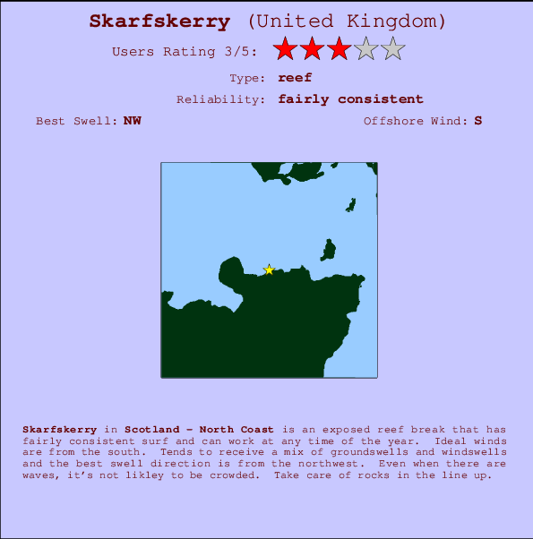 Skarfskerry mapa de ubicación e información del spot