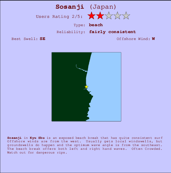 Sosanji mapa de ubicación e información del spot