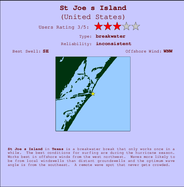 St Joe s Island mapa de ubicación e información del spot