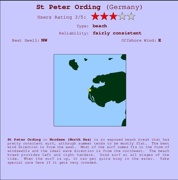 St Peter Ording mapa de ubicación e información del spot