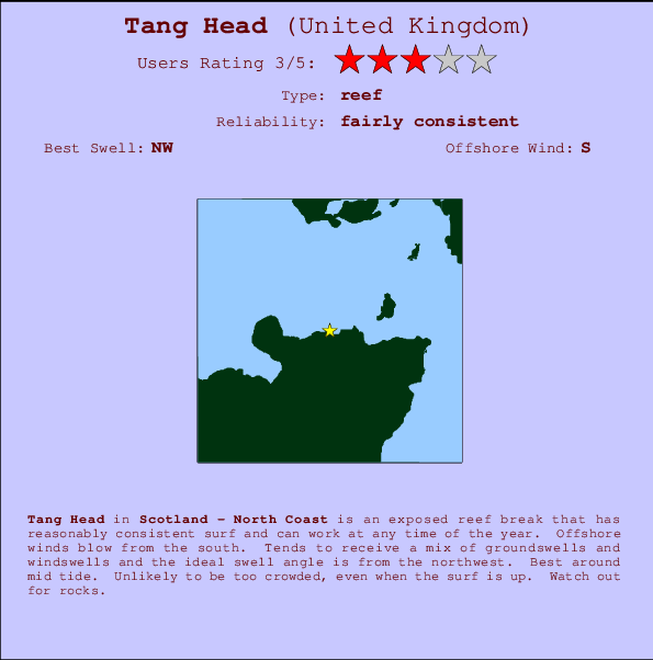 Tang Head mapa de ubicación e información del spot