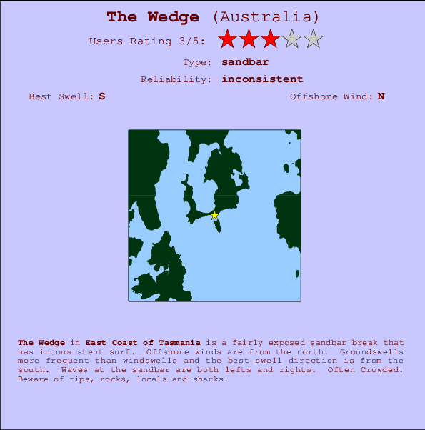 The Wedge mapa de ubicación e información del spot
