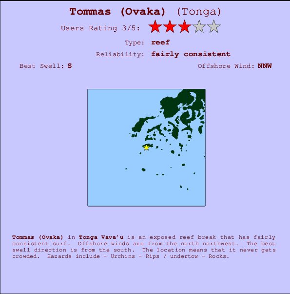Tommas (Ovaka) mapa de ubicación e información del spot