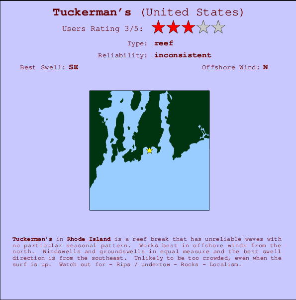 Tuckerman's mapa de ubicación e información del spot
