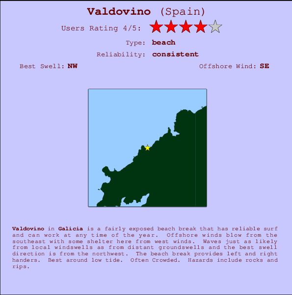 Valdovino mapa de ubicación e información del spot