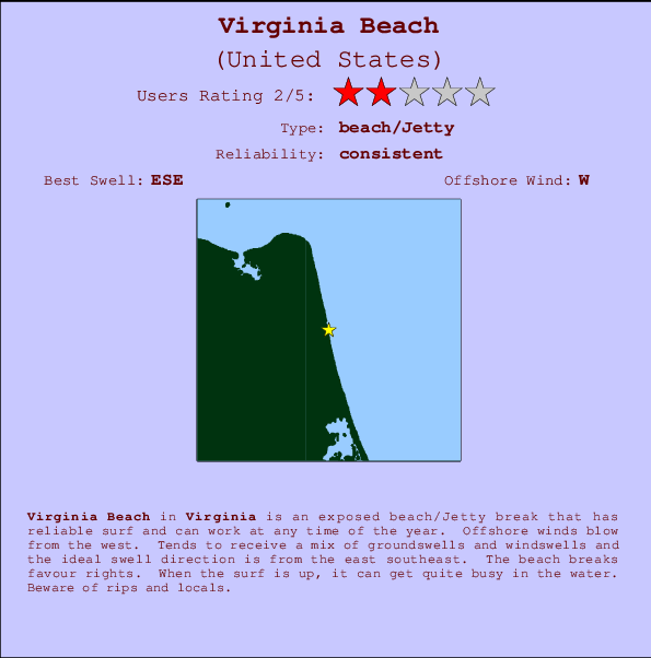 Virginia Beach mapa de ubicación e información del spot
