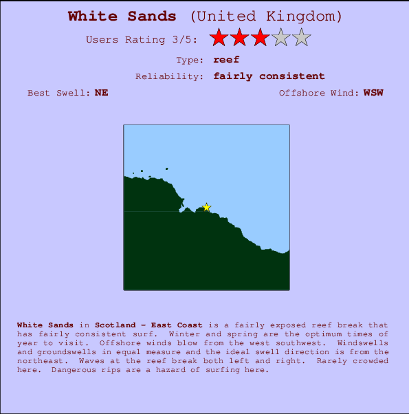 White Sands mapa de ubicación e información del spot