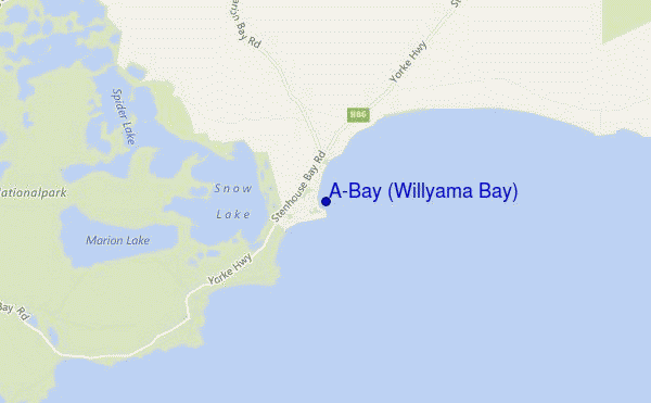 mapa de ubicación de A-Bay (Willyama Bay)