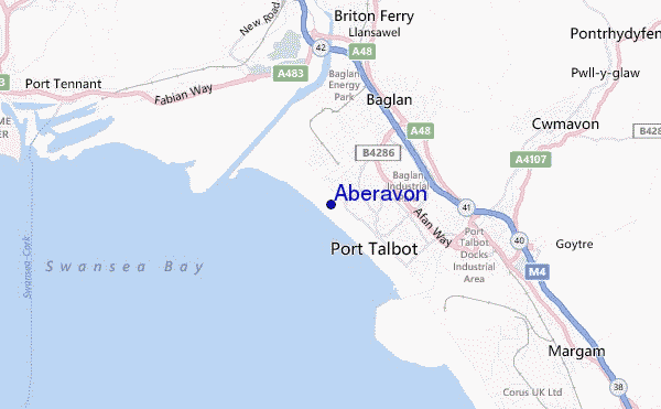 mapa de ubicación de Aberavon