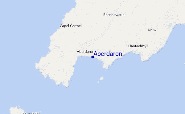 mapa de ubicación de Aberdaron