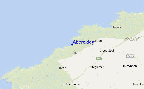mapa de ubicación de Abereiddy