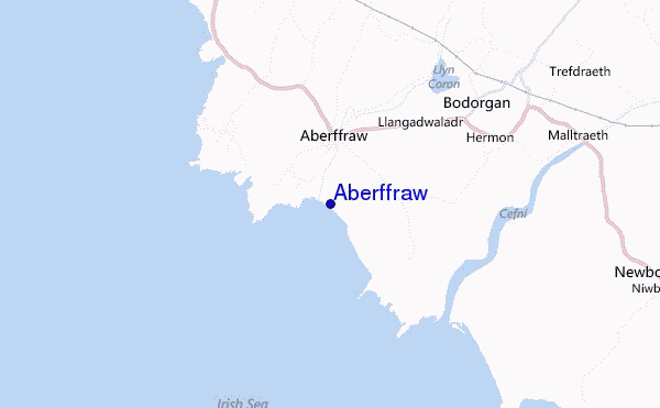 mapa de ubicación de Aberffraw