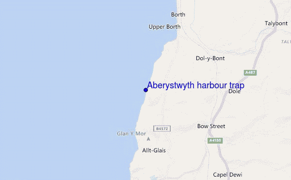 mapa de ubicación de Aberystwyth harbour trap