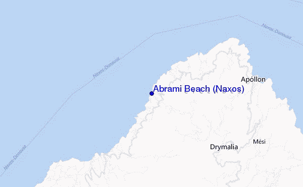 mapa de ubicación de Abrami Beach (Naxos)