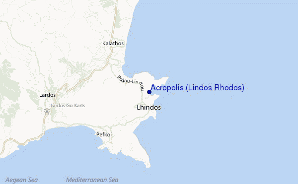 mapa de ubicación de Acropolis (Lindos Rhodos)