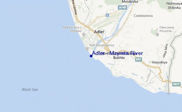 mapa de ubicación de Adler - Mzymta River