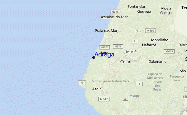 mapa de ubicación de Adraga