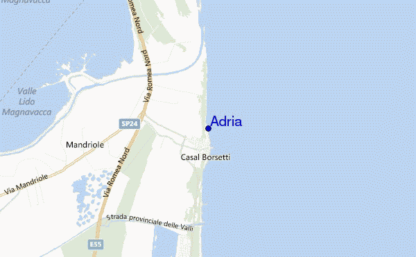 mapa de ubicación de Adria