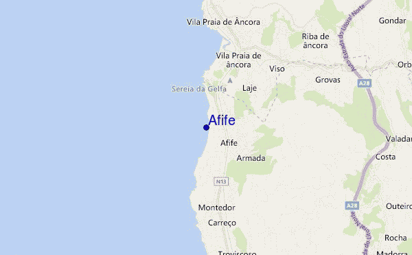 mapa de ubicación de Afife