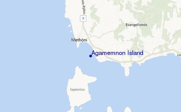 mapa de ubicación de Agamemnon Island